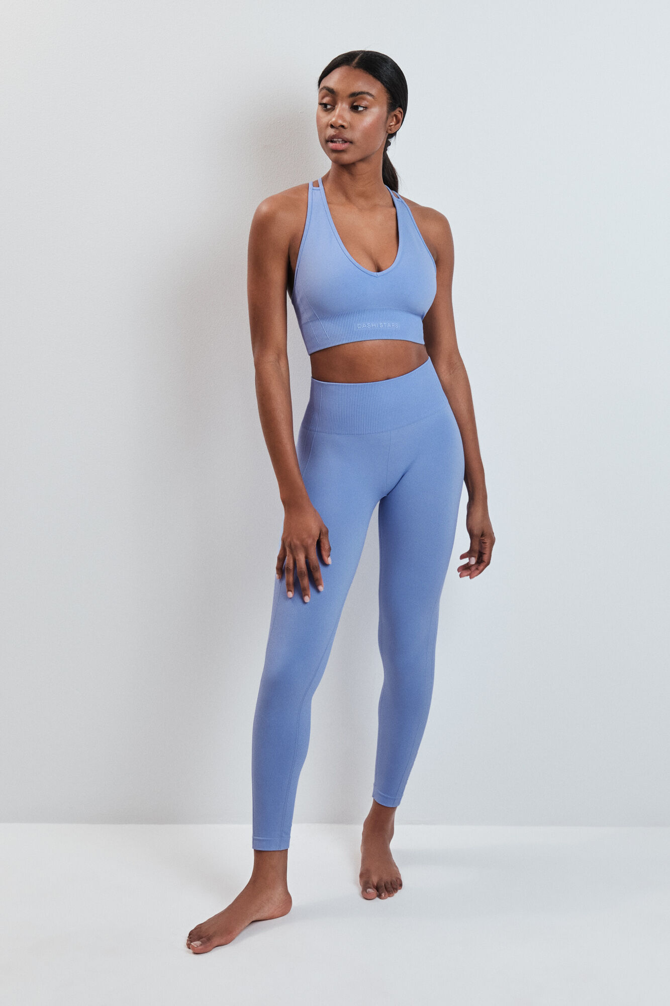 Dash and Stars Blue sports bra SEAMLESS COMFORT