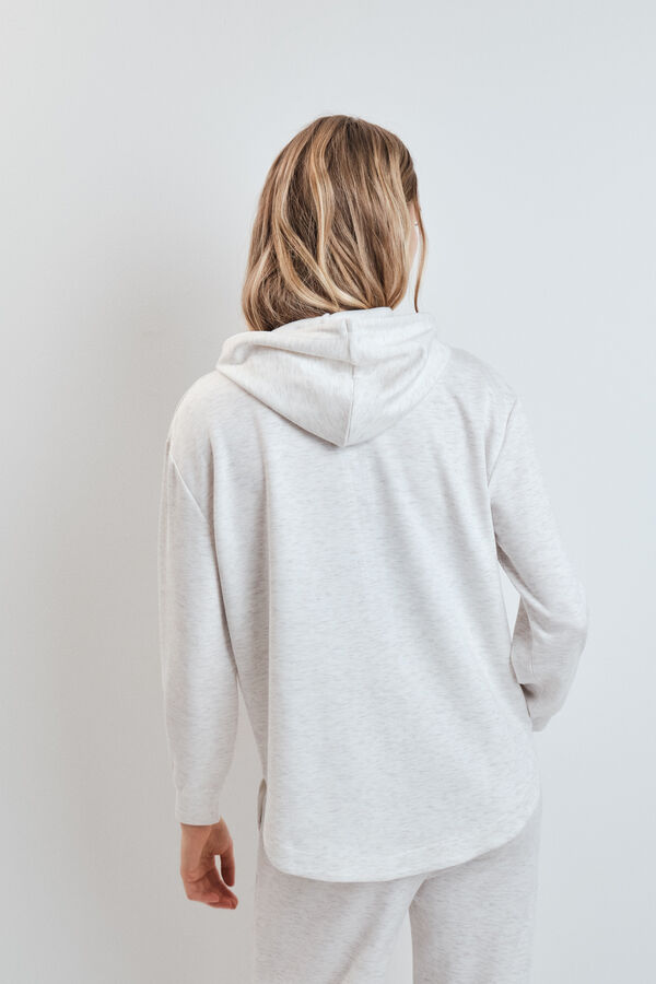 Dash and Stars Veste &agrave; capuche en viscose douce grise gris