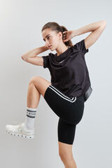 Dash and Stars T-shirt technique &agrave; empi&egrave;cements en mesh noire noir