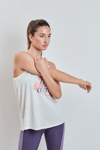 Dash and Stars White cotton vest top
