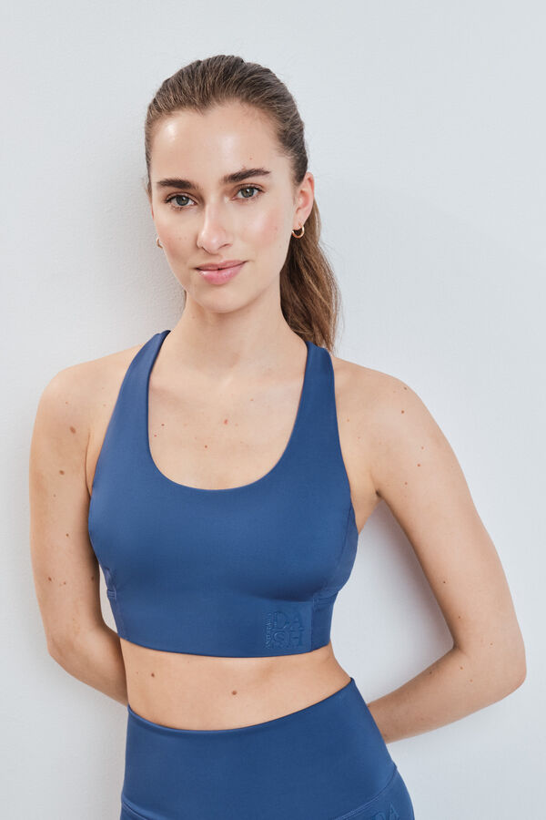 Dash and Stars Sujetador deportivo 4D Stretch azul azul