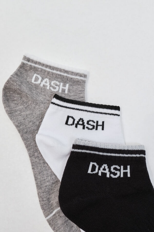 Dash and Stars Lot de 3 chaussettes courtes en coton blanc