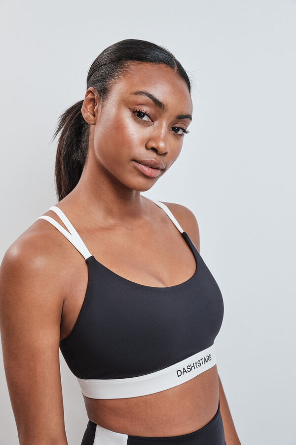 Dash and Stars Black 4D Stretch sports bra black