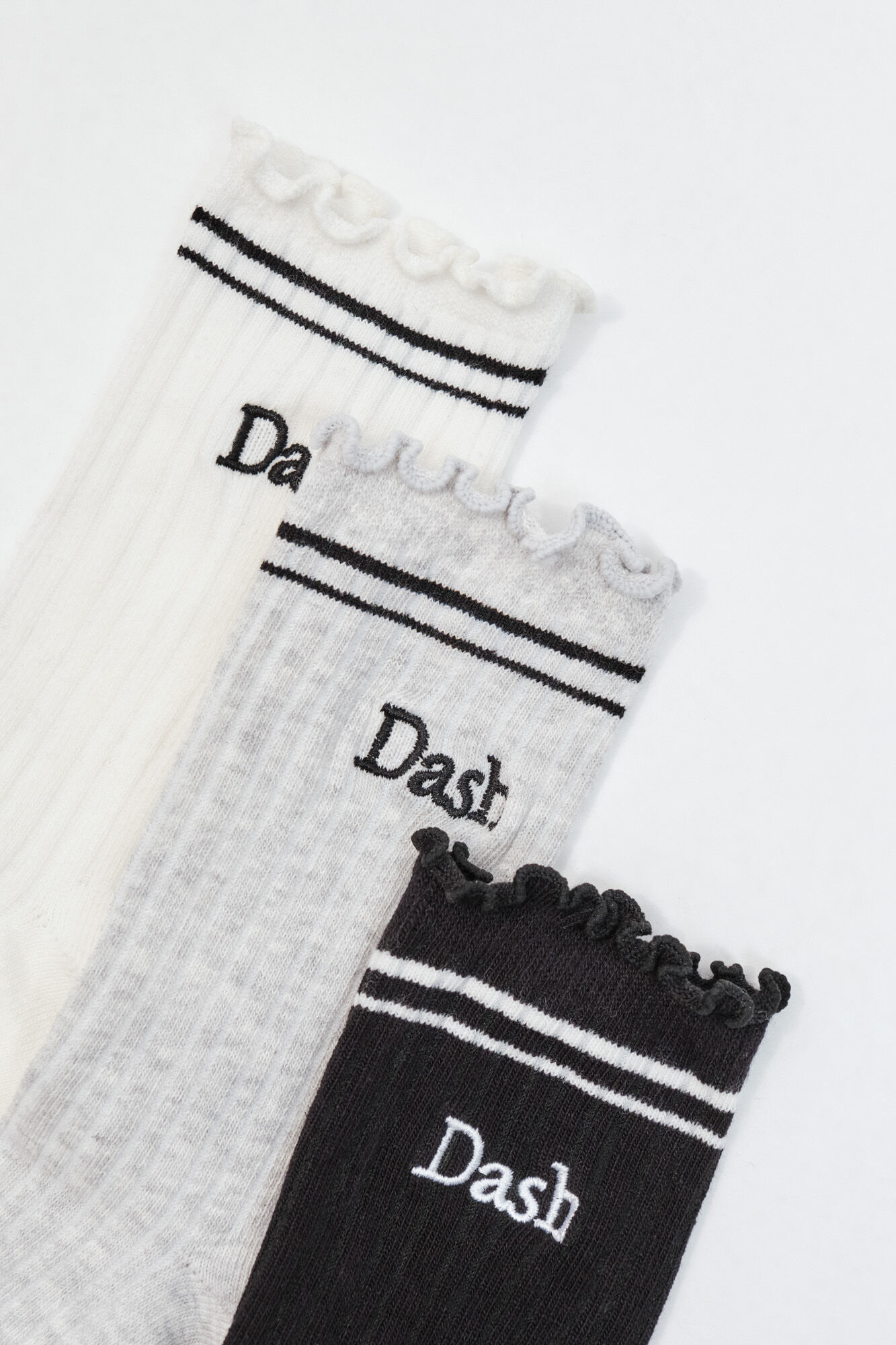 Dash and Stars Lot de 3 chaussettes longues en coton &agrave; logo