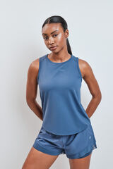 Dash and Stars Blue sleeveless technical T-shirt blue