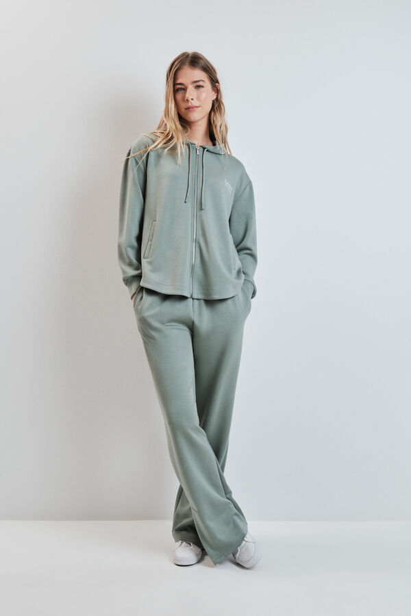 Dash and Stars Veste &agrave; capuche en viscose douce verte vert