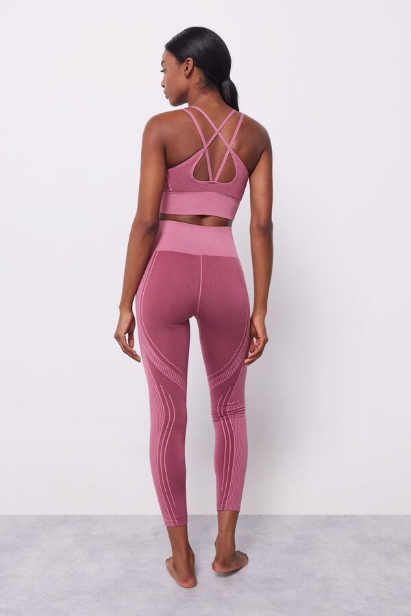Dash and Stars Fuchsia Seamless Comfort leggings pink