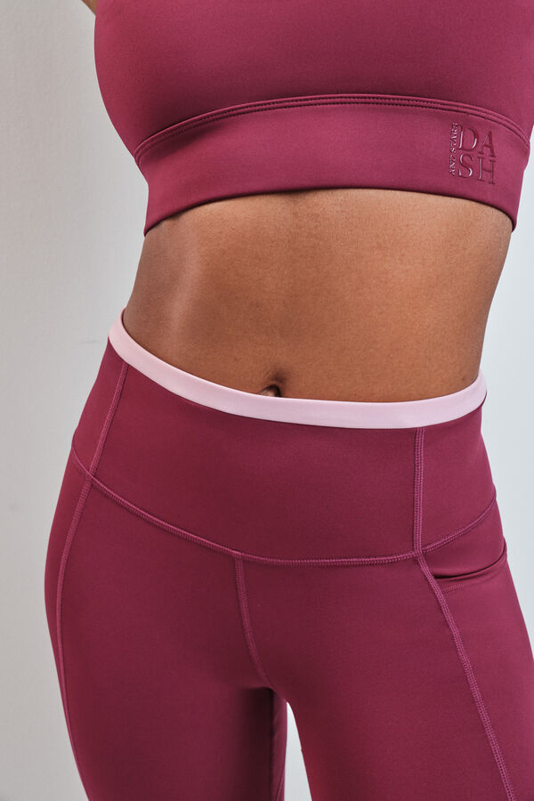 Dash and Stars Burgundy leggings 4D STRETCH red