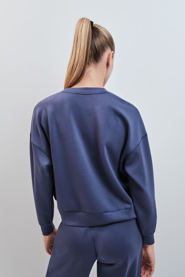 Dash and Stars Blue modal college sweatshirt blue