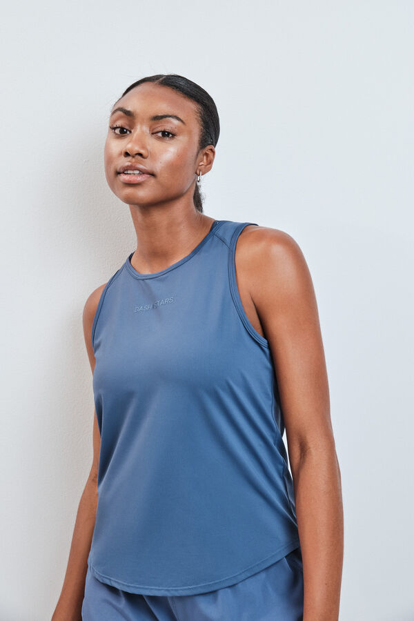 Dash and Stars Blue sleeveless technical T-shirt blue