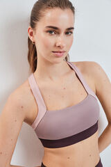 Dash and Stars Pink 4D Stretch color block sports bra pink
