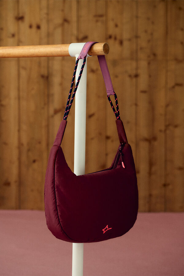 Dash and Stars Nylon quilted crossbody bag red