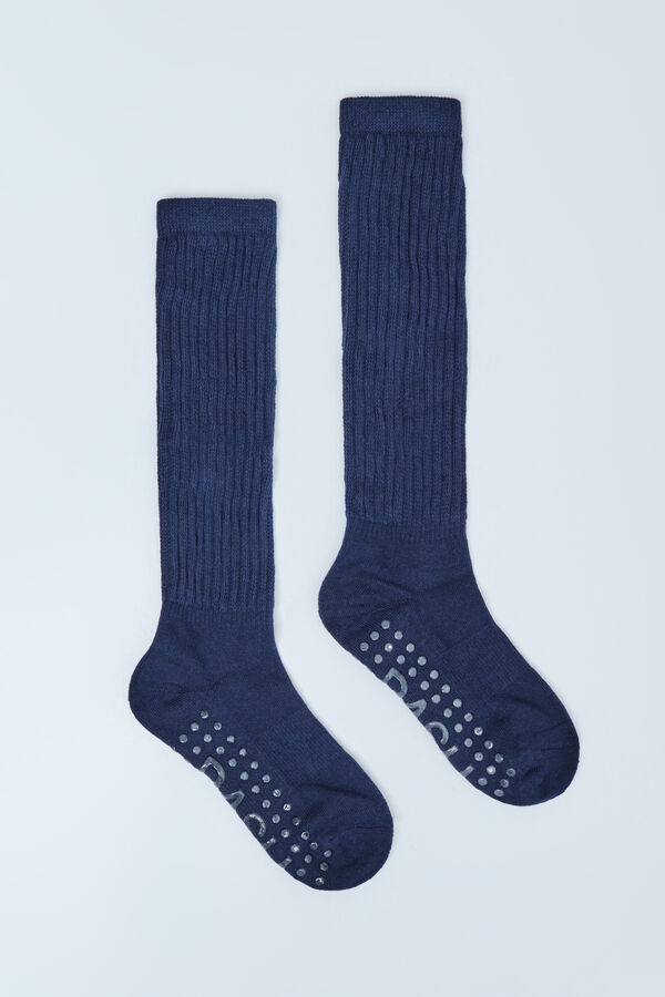 Dash and Stars Chaussettes longues fronc&eacute;es bleues bleu