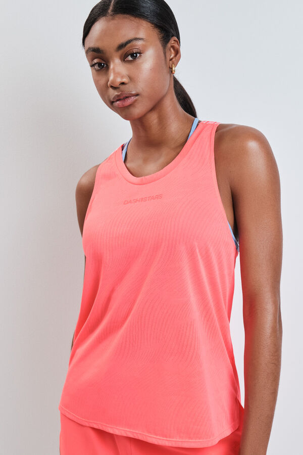 Dash and Stars Red halterneck T-shirt red