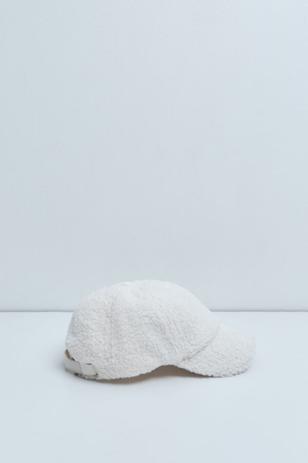 Dash and Stars Bonnet en peau de mouton blanc beige