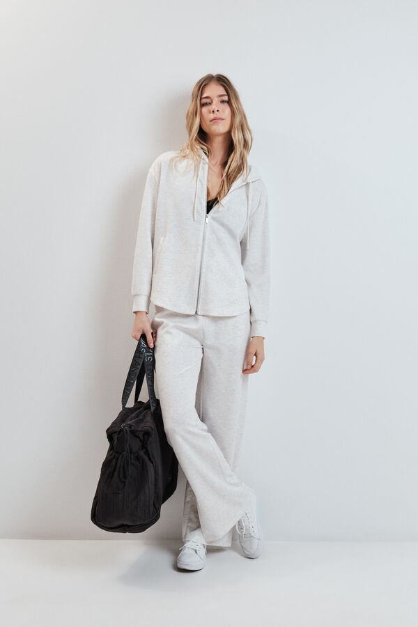 Dash and Stars Veste &agrave; capuche en viscose douce grise gris