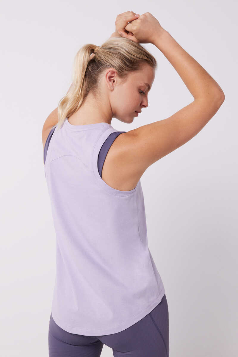 Dash and Stars Lilac 100% cotton vest top pink