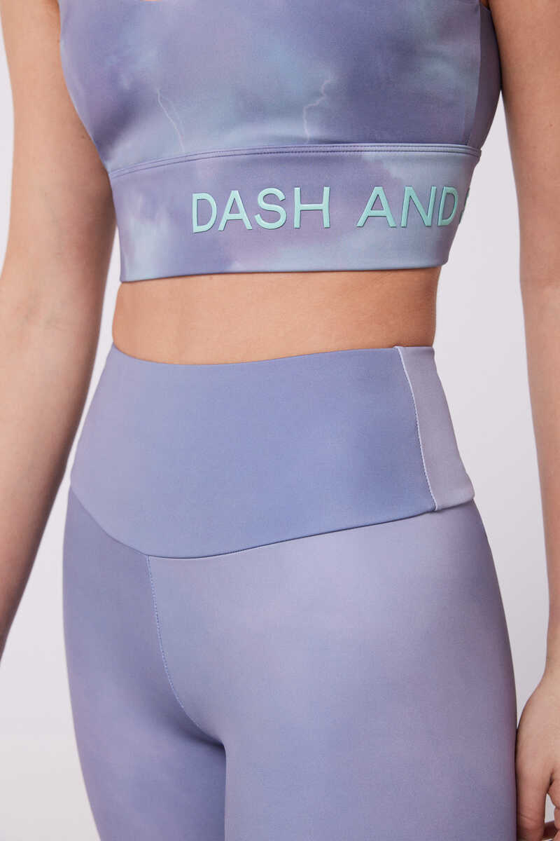 Dash and Stars 4D Stretch storm-design leggings pink