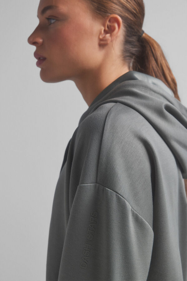 Dash and Stars Soft khaki hood sweatshirt. Special collaboration @ffitcoco beige