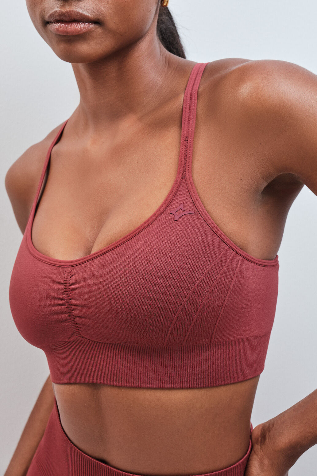 Dash and Stars Burgundy SEAMLESS COMFORT sports bra