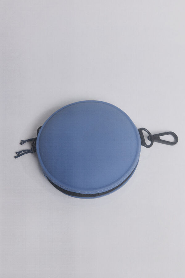 Dash and Stars Blue circular silicone coin purse blue