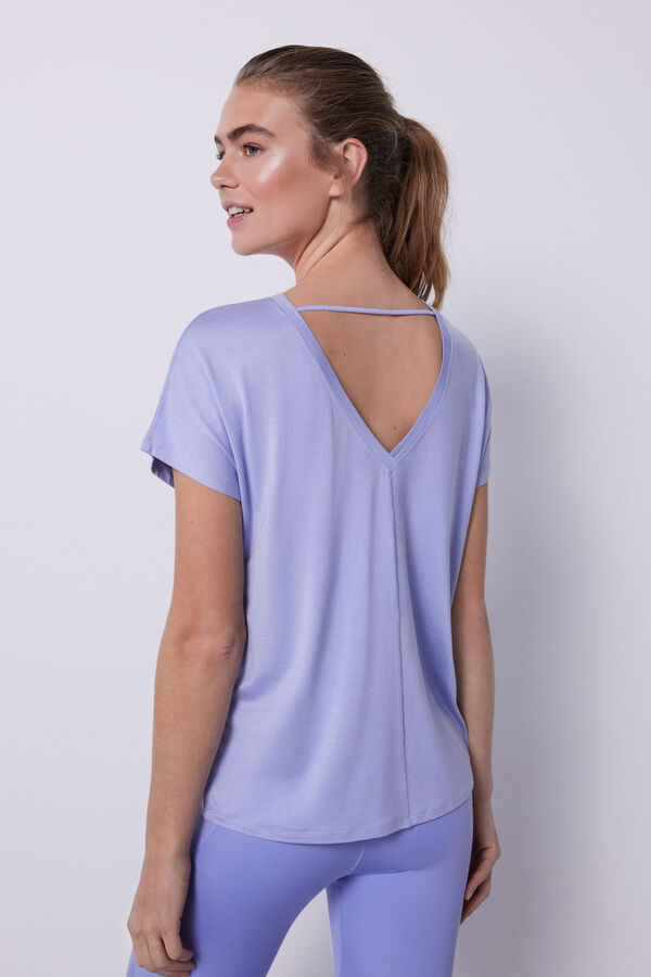 Dash and Stars T-shirt manches courtes Tencel lilas rose