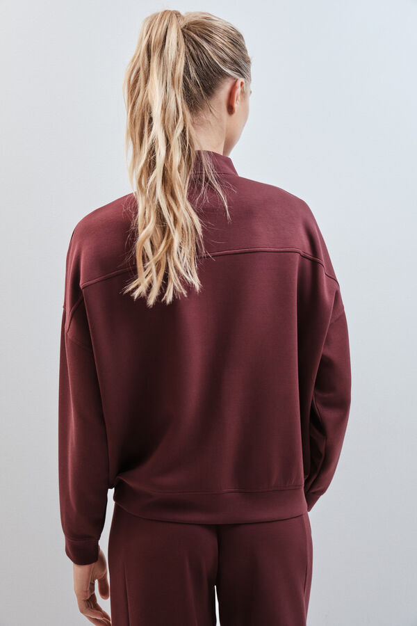 Dash and Stars Burgundy soft touch bomber jacket printed