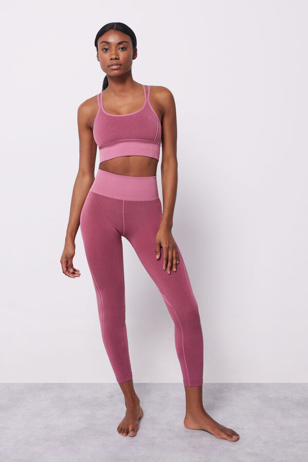 Dash and Stars Fuchsia Seamless Comfort leggings pink