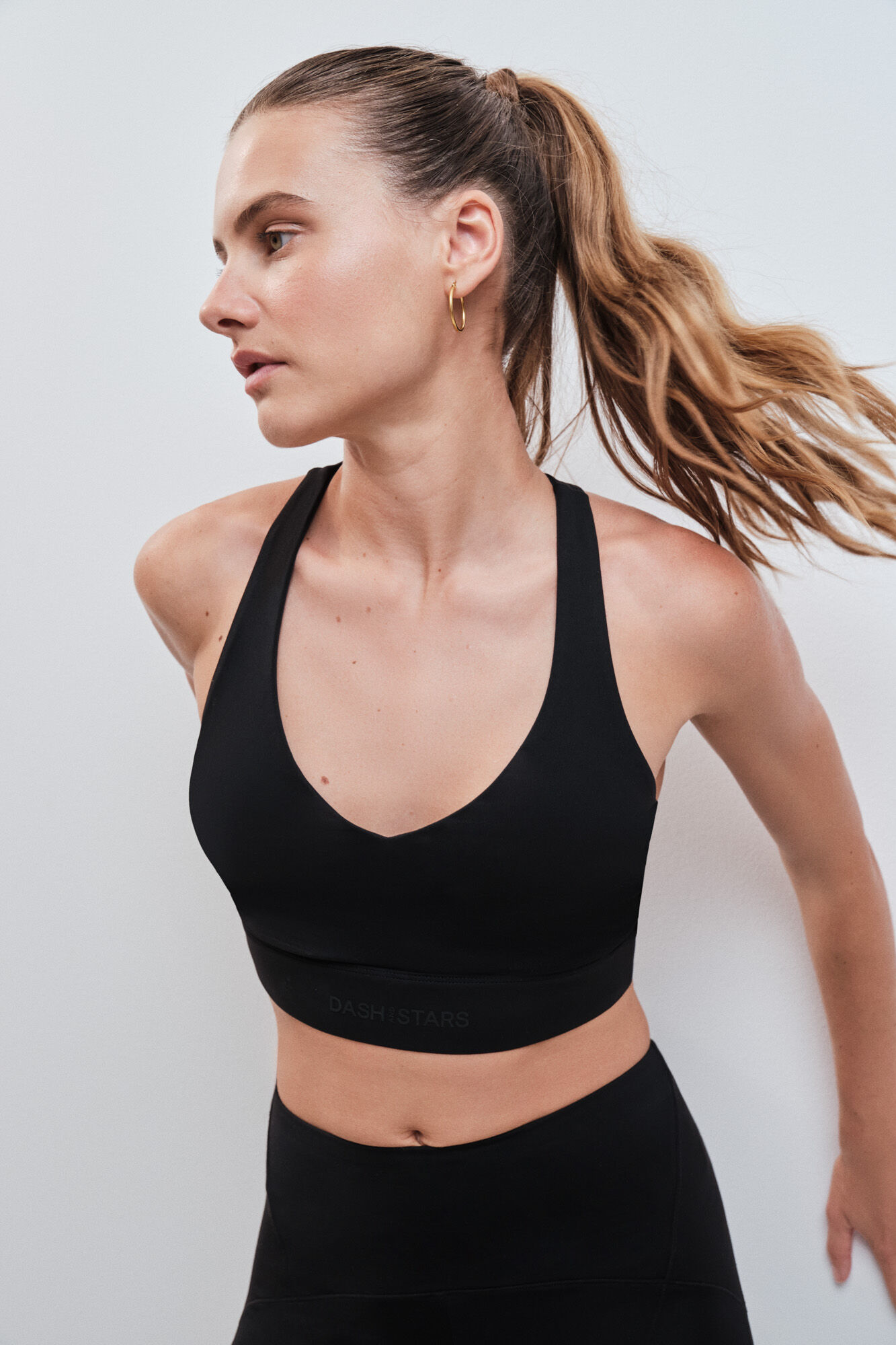 Dash and Stars Black sports bra SOFT MOVE