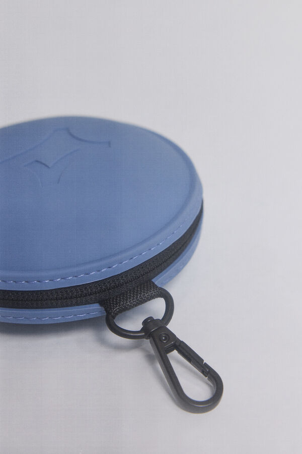 Dash and Stars Blue circular silicone coin purse blue