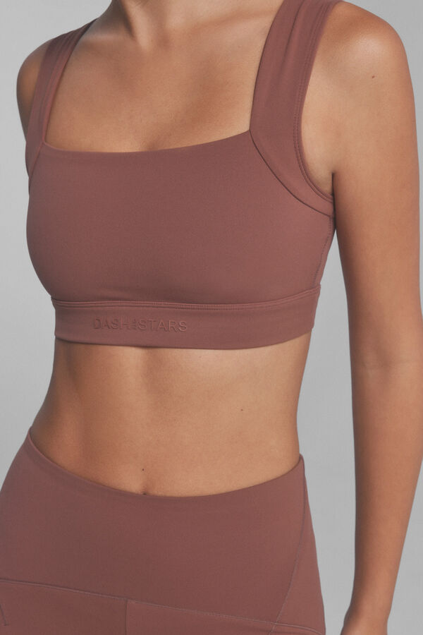 Dash and Stars Brown SOFT MOVE sports bra nude