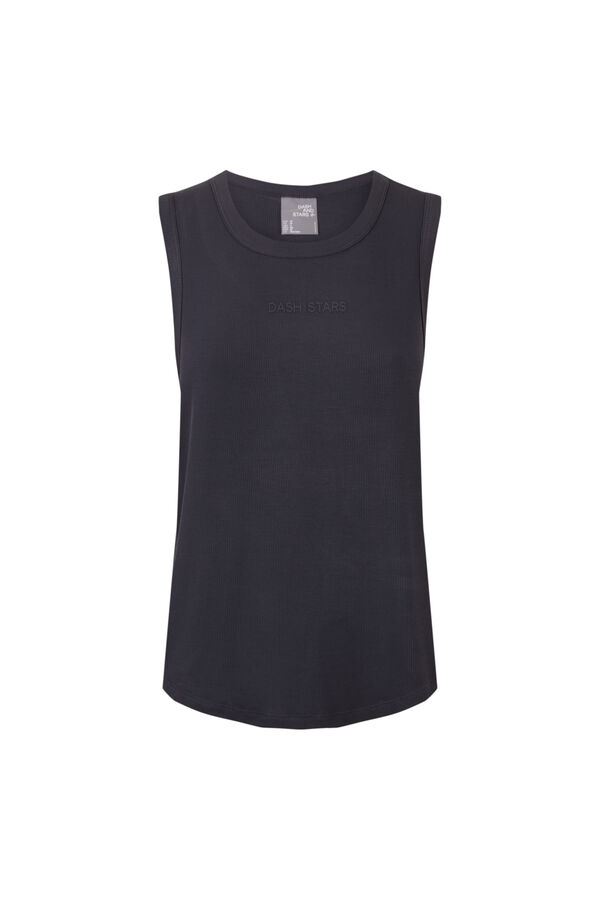 Dash and Stars Camiseta sin mangas rib gris gris