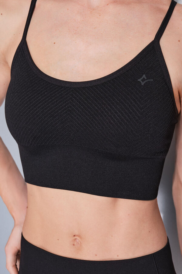 Dash and Stars SEAMLESS COMFORT black sports bra black