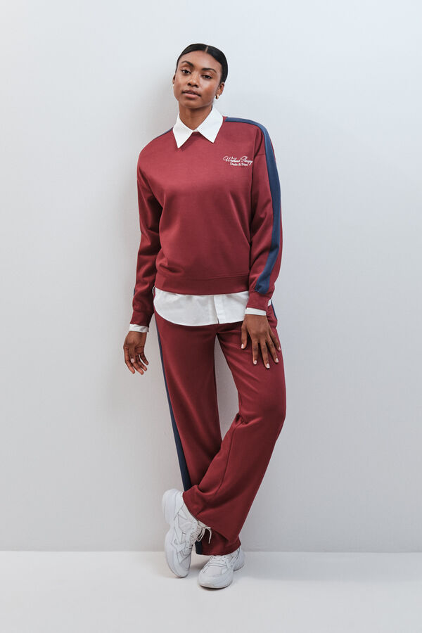 Dash and Stars Sudadera manga larga tacto suave granate rojo