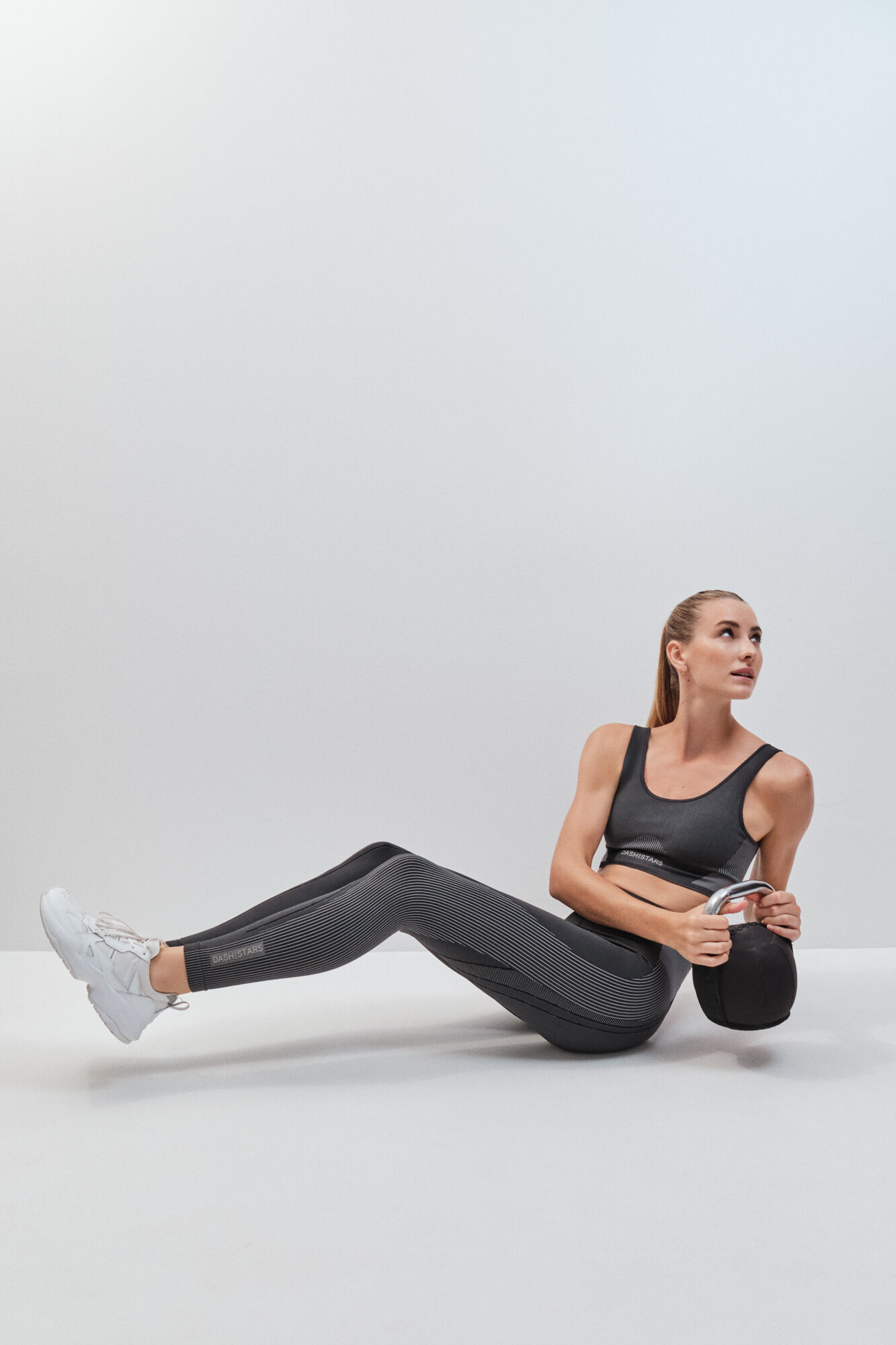 Dash and Stars Grey long seamless leggings SEAMLESS COMFORT