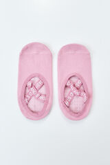 Dash and Stars Pink cotton ballet slipper socks pink