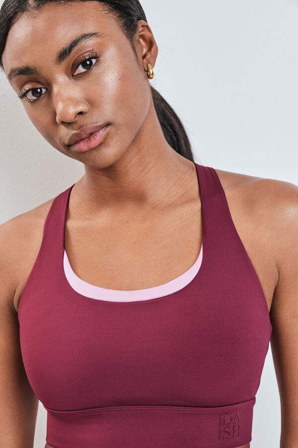 Dash and Stars Bordo 4D STRETCH sportski grudnjak red