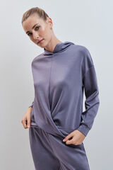 Dash and Stars Blue soft touch hooded sweatshirt blue