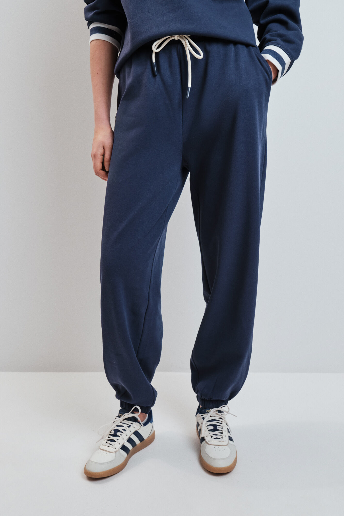 Dash and Stars Pantalon droit en molleton bleu