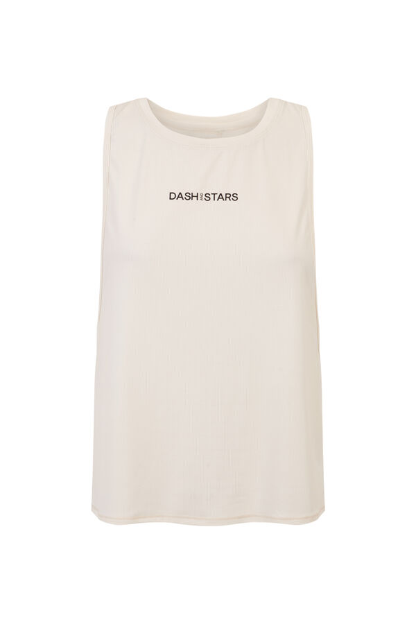 Dash and Stars Camiseta t&eacute;cnica sin mangas blanco beige