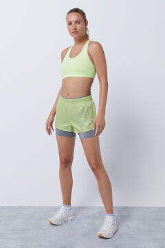 Dash and Stars Lime ultralight shorts with mesh liner green
