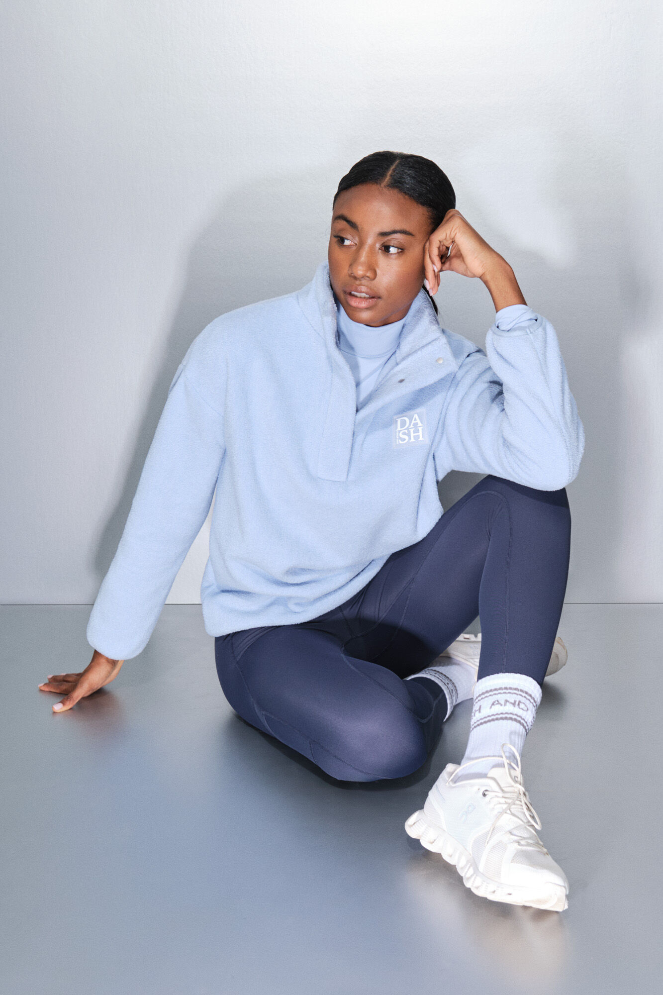 Dash and Stars Baby blue sweatshirt fleece zip fastening