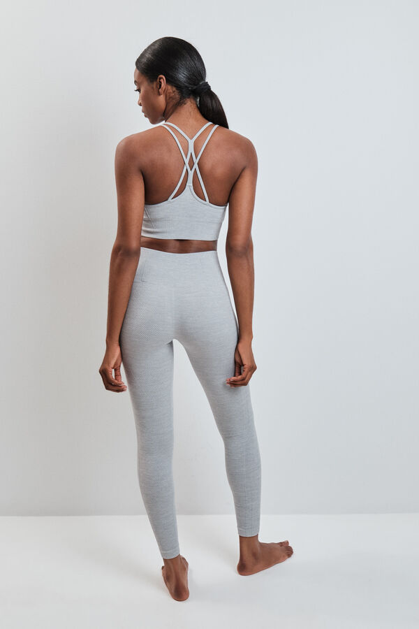 Dash and Stars Legging comprida SEAMLESS COMFORT cinza cinzento