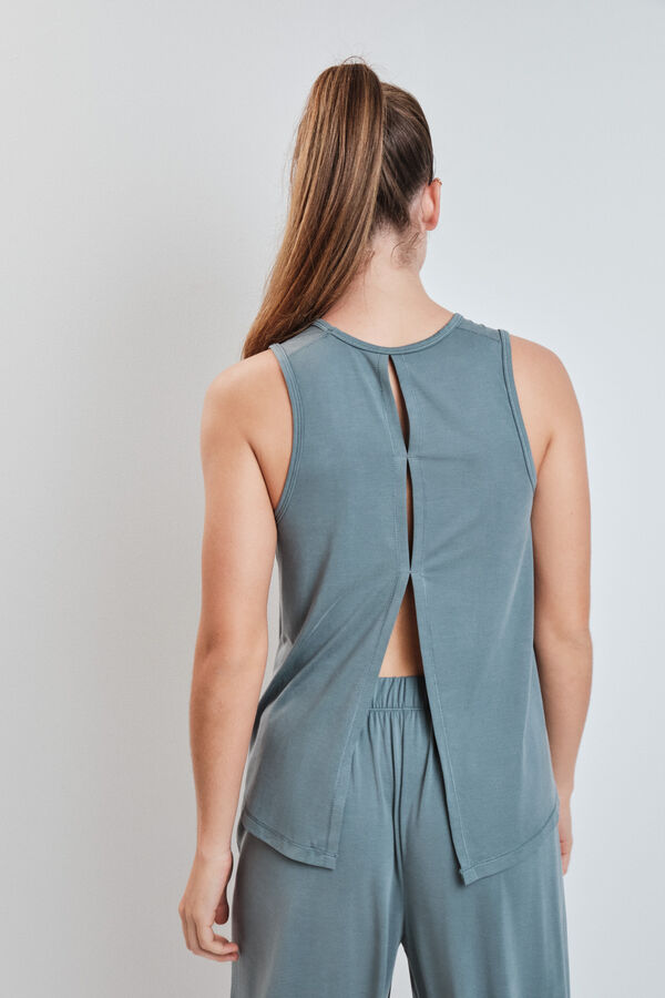 Dash and Stars Green soft touch vest top green