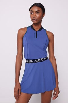 Dash and Stars Two-tone skirt with built-in shorts blue