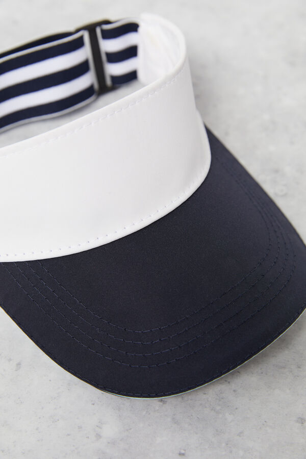 Dash and Stars White/navy blue visor cap fekete