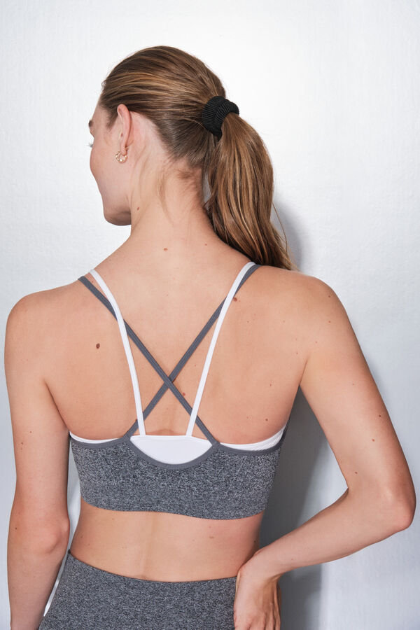 Dash and Stars SEAMLESS COMFORT gray sports bra grey