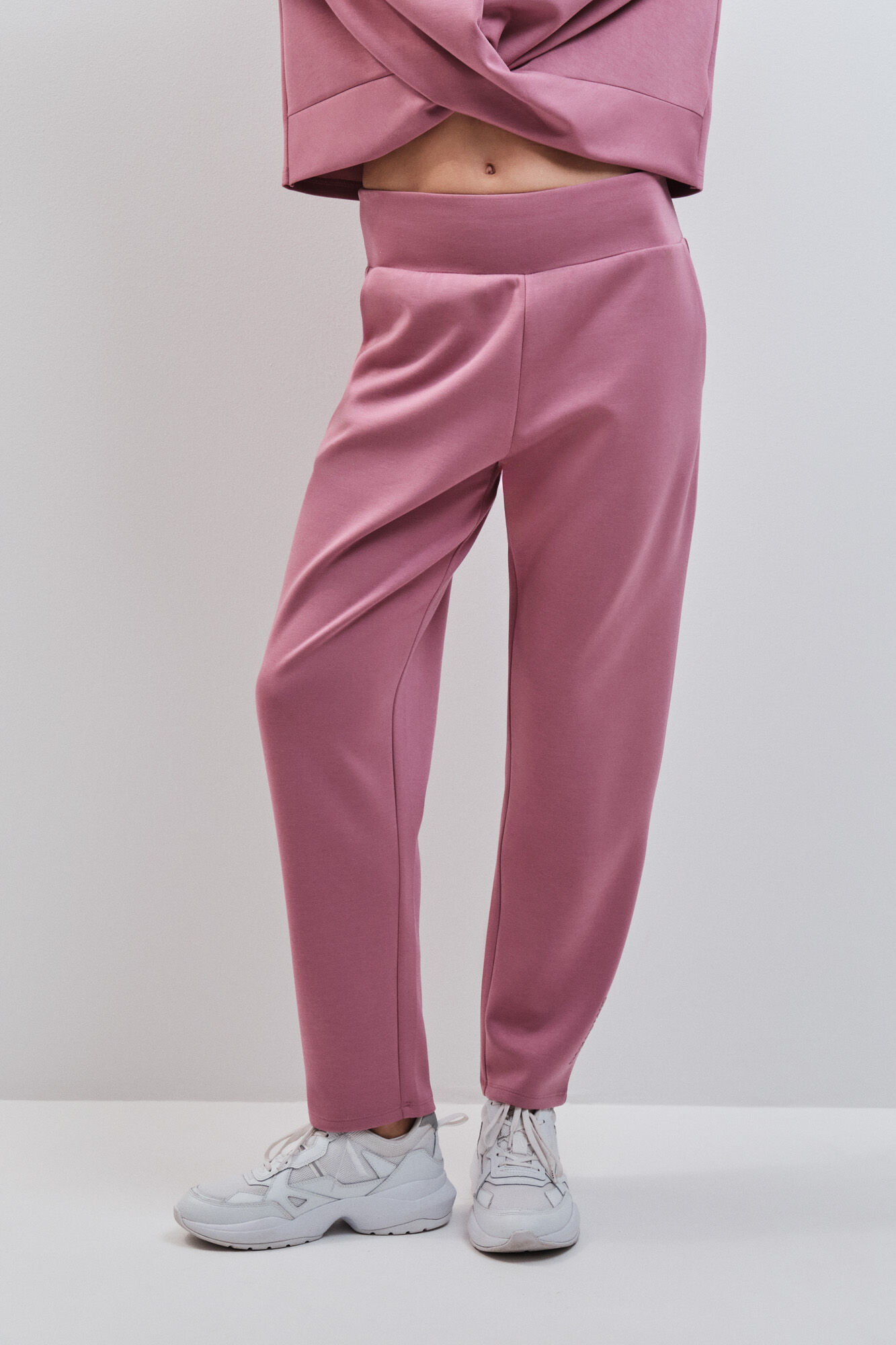 Dash and Stars Pink soft touch jogger long trousers