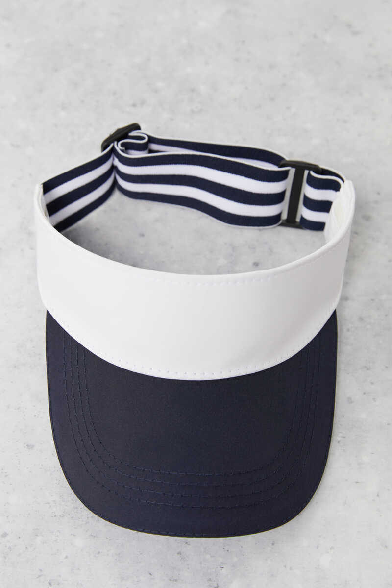 Dash and Stars White/navy blue visor cap black