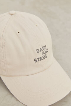 Dash and Stars Gorra beige logo bordado gris